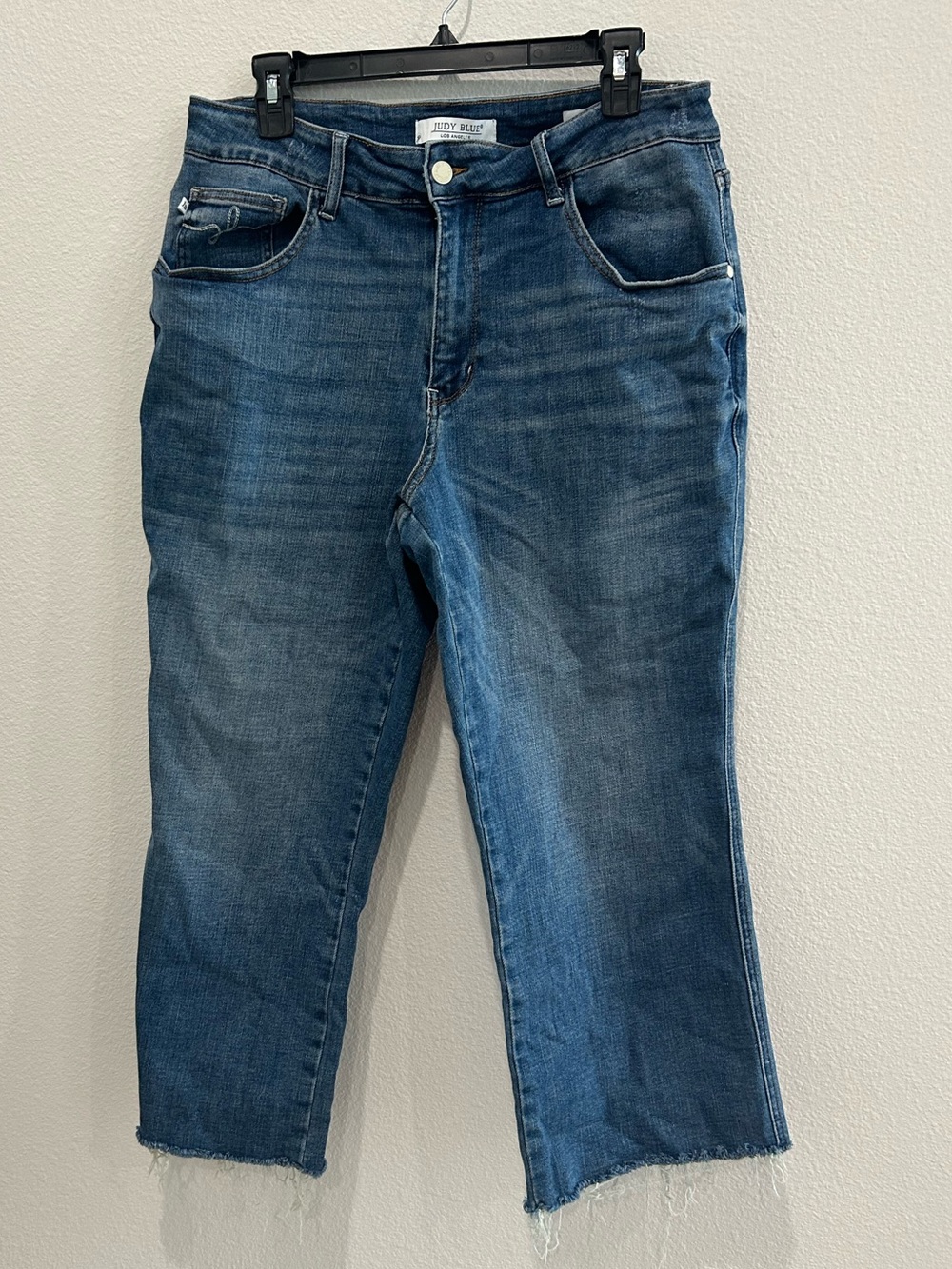 Judy Blue Mid Wash wide legged Crop jeans, size 14W